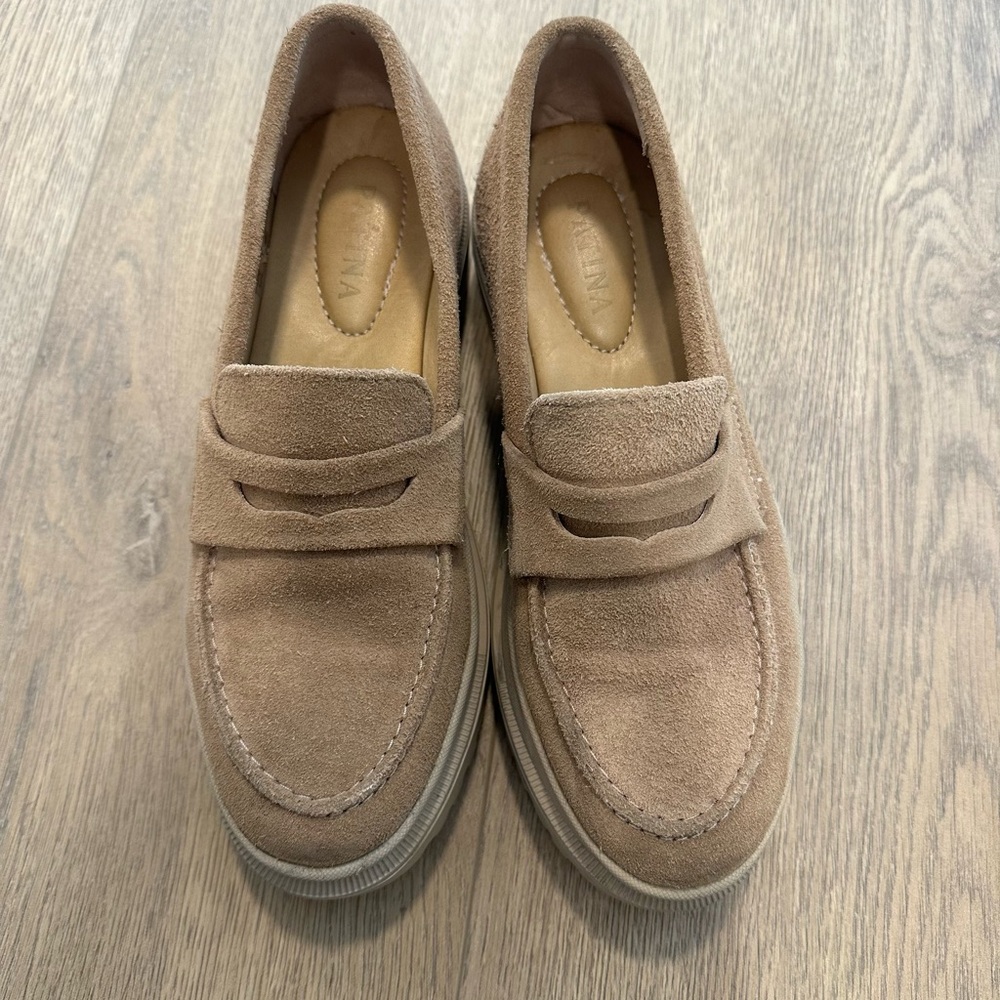 Patina Chunky Suede Loafers - Tan